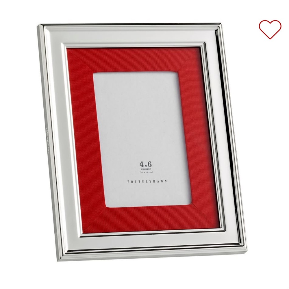 Silver-Plated Grosgrain Ribbon Mat Frame - Red